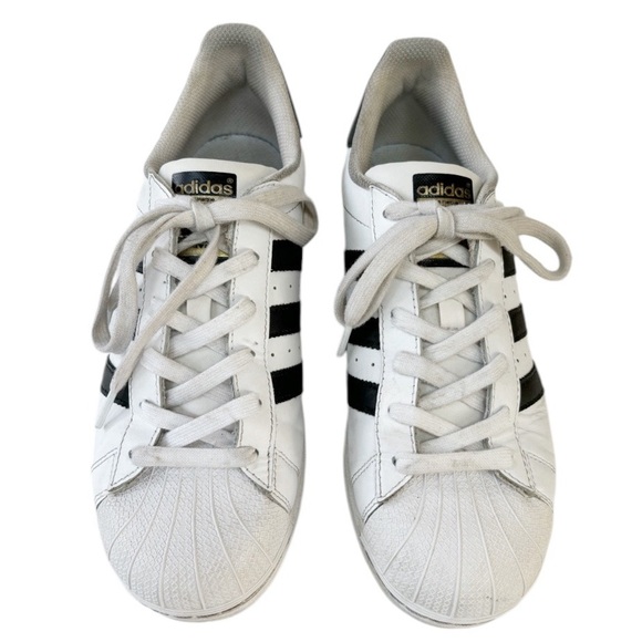 Adidas Originals Superstar Sneakers Size 7 White Leather Signature Shell Toe - Picture 3 of 12